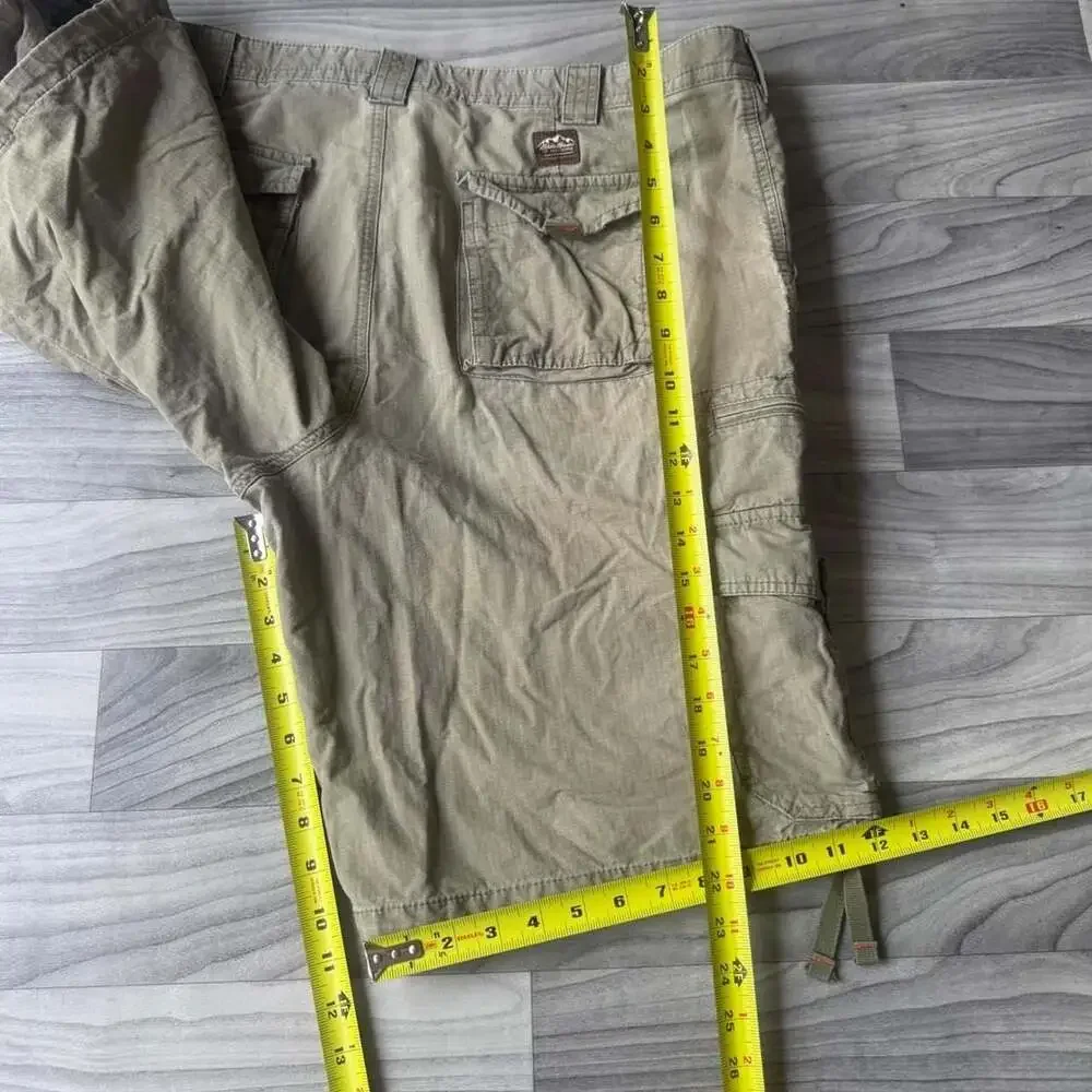 Eddie Bauer Vintage Y2K Olive Green Cargo Hiking Shorts Mens 38
